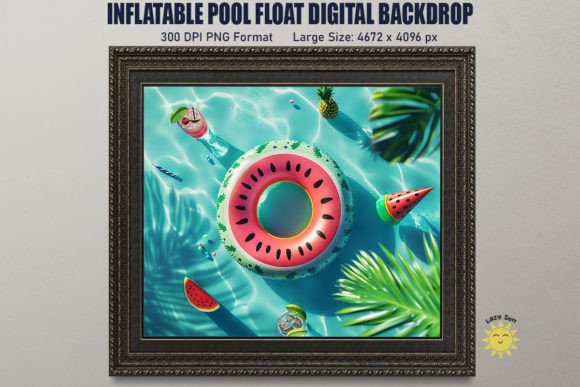 Download Inflatable Pool Float Digital Backdrop - Inflatable Collection