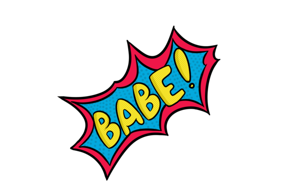 Download Valentine Sticker Babe Vintage Text - Vintage text Collection
