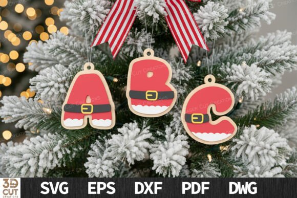 Download Santa Suit Alphabet Ornaments SVG - Santa Collection