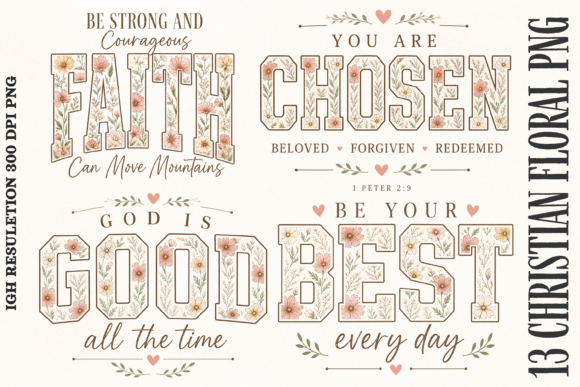 Download Christian Floral PNG Bundle | Bible Vers - Premium Bundle